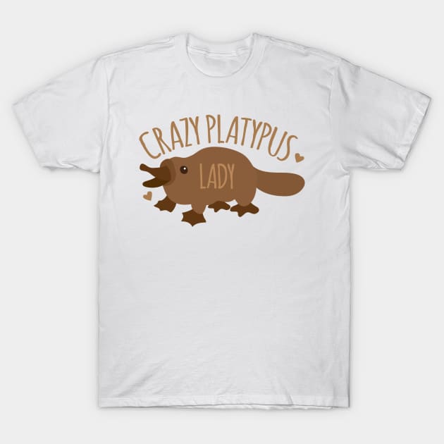 Crazy platypus lady T-Shirt by jazzydevil